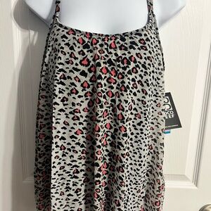 Coco Reef Bra Sized Mesh Layer Underwire Tankini Top - NEW W TAG - cheetah -